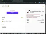 Kinetics Cosmetics coupon verification screenshot