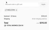 Kinetics Cosmetics coupon verification screenshot