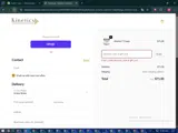 Kinetics Cosmetics coupon verification screenshot