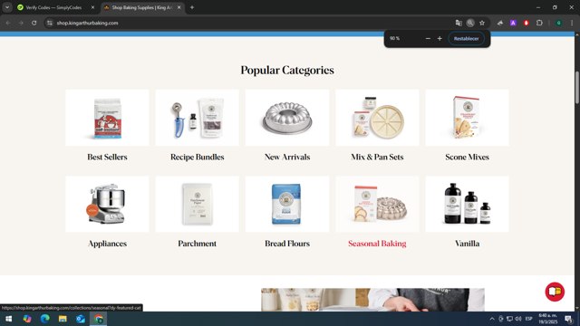 King Arthur Baking checkout page showing King Arthur Baking coupon code box | Screenshot taken by SimplyCodes community member on Mar 19, 2025