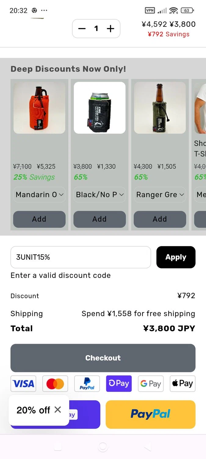 KingKooler promo code screenshot showing code 3UNIT15% applied at KingKooler checkout page. Uploaded by SimplyCodes community member ShieldWhiz4659 on Aug 1, 2025