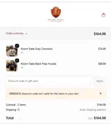 The King McNeal Collection coupon verification screenshot