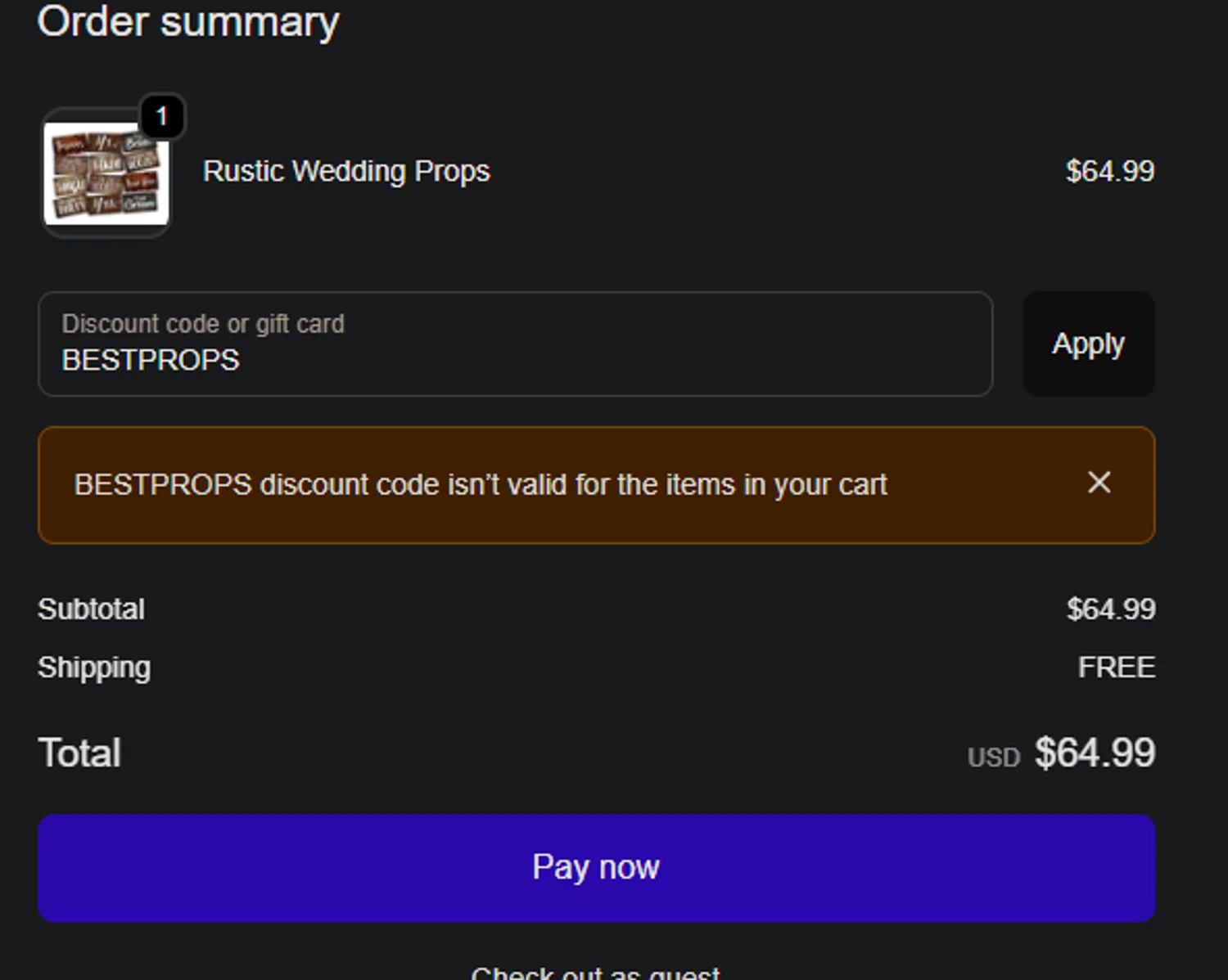 King Props promo code screenshot showing code BESTPROPS applied at King Props checkout page. Uploaded by SimplyCodes community member FIREINTHEHOLE on Oct 15, 2025