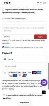 HOT20 coupon verification screenshot