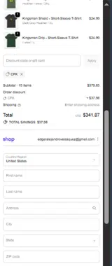 CFK coupon verification screenshot