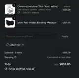 CLEAN150 coupon verification screenshot
