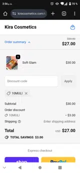 10MULI coupon verification screenshot