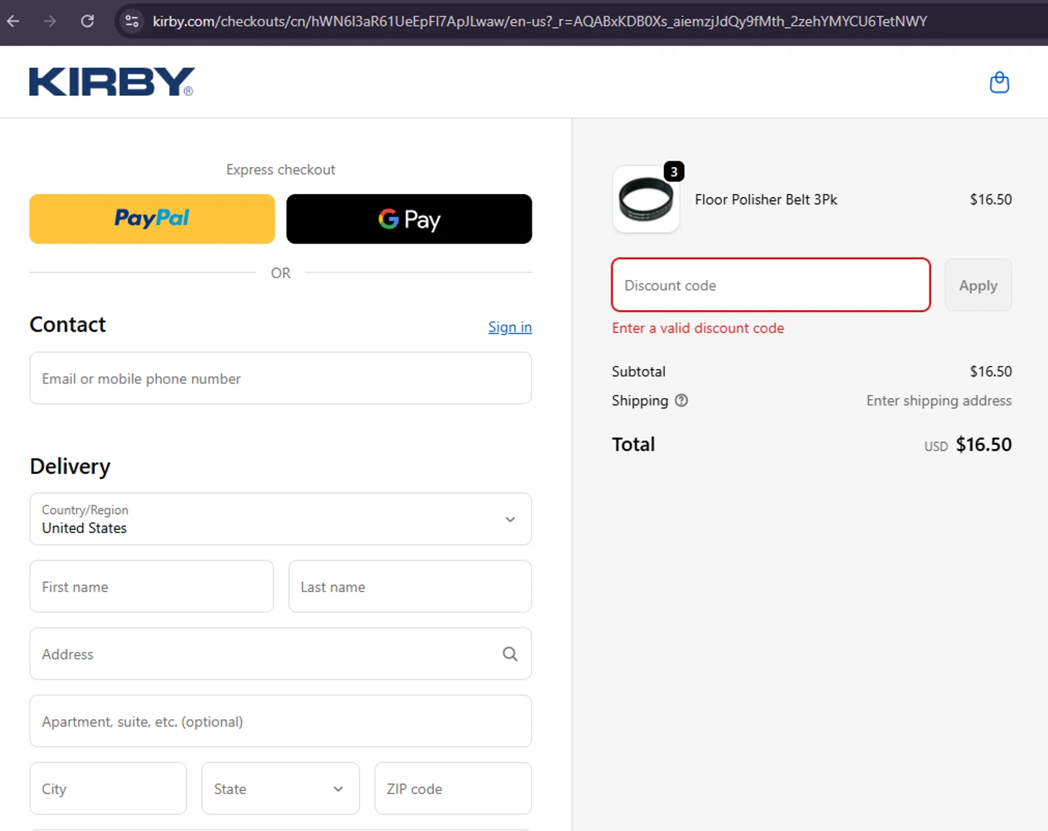 Kirby coupon code screenshot showing code BF25 applied at Kirby checkout page. Uploaded by SimplyCodes community member MoneySage8222 on Dec 11, 2025