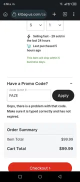 PAZE coupon verification screenshot