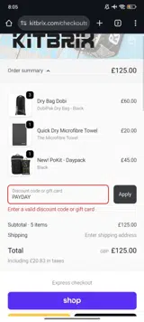 PAYDAY coupon verification screenshot