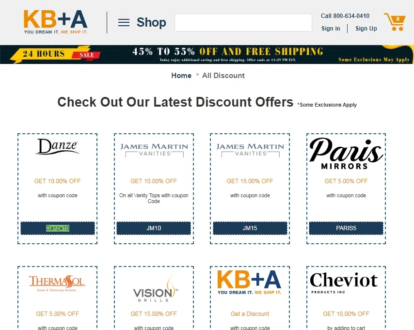 Kitchen & Bath Authority checkout page showing Kitchen & Bath Authority coupon code box | Screenshot taken by SimplyCodes community member on Jun 1, 2023