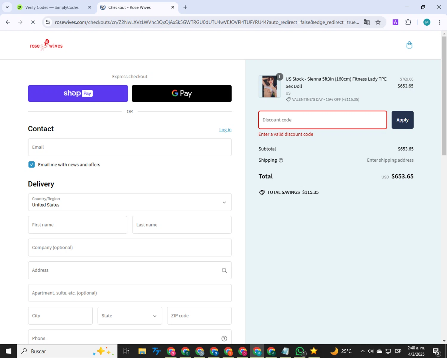 Kit Lender promo code screenshot showing code CAMP20 applied at Kit Lender checkout page. Uploaded by SimplyCodes community member 00000007 on Mar 4, 2025