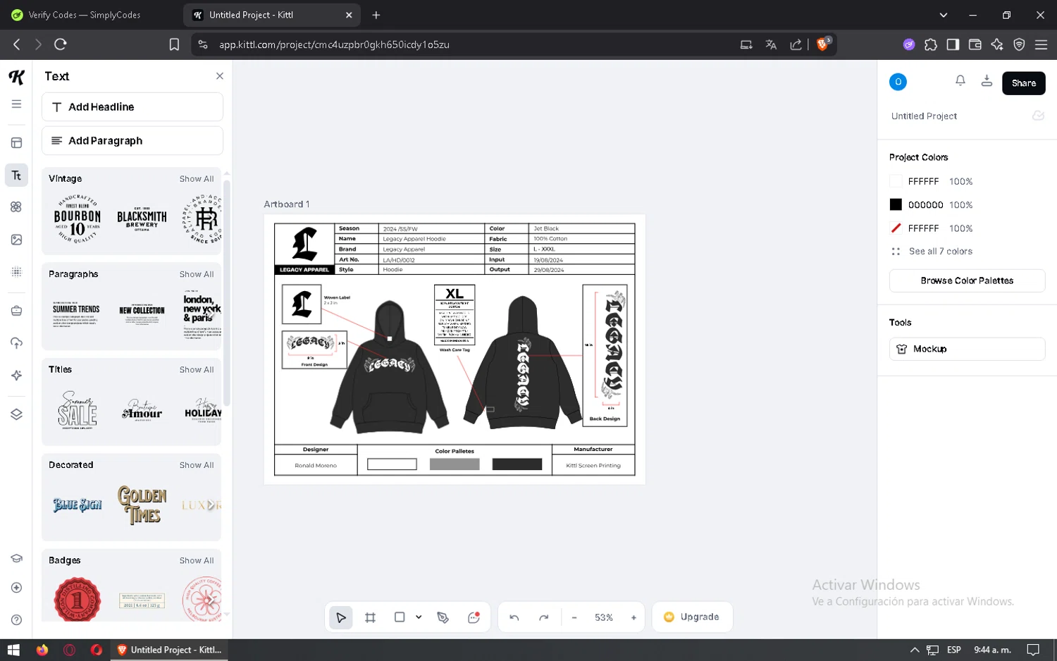 Kittl promo code screenshot showing code ZEAIG applied at Kittl checkout page. Uploaded by SimplyCodes community member mixelis on Jun 20, 2025