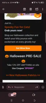 Spooky coupon verification screenshot