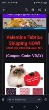 Vday coupon verification screenshot