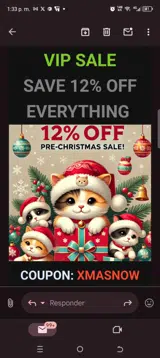 XMASNOW coupon verification screenshot
