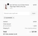 ALEXANDRA coupon verification screenshot