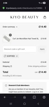 Kiyo Beauty coupon verification screenshot