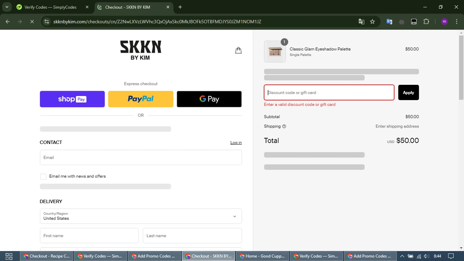 KKW Beauty promo code screenshot showing code Cyber25 applied at KKW Beauty checkout page. Uploaded by SimplyCodes community member WonderHawk4272 on Dec 27, 2024