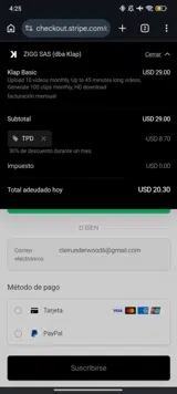 TPD coupon verification screenshot