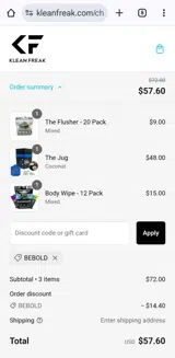 BEBOLD coupon verification screenshot