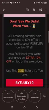 Byejuly10 coupon verification screenshot