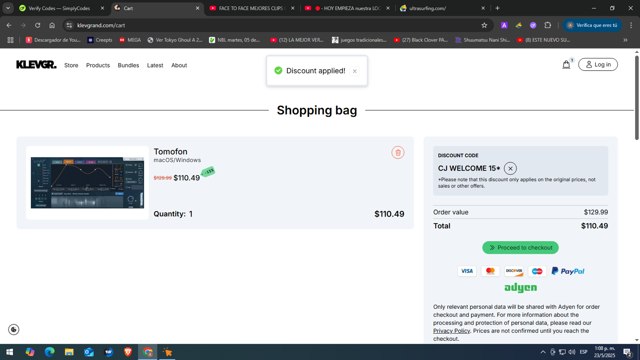 Klevgrand checkout page showing Klevgrand discount code box | Screenshot taken by SimplyCodes community member on May 23, 2025
