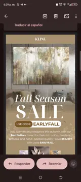 Earlyfall coupon verification screenshot