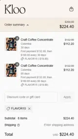 Kloo coupon verification screenshot