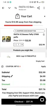 KLOUDYX coupon verification screenshot