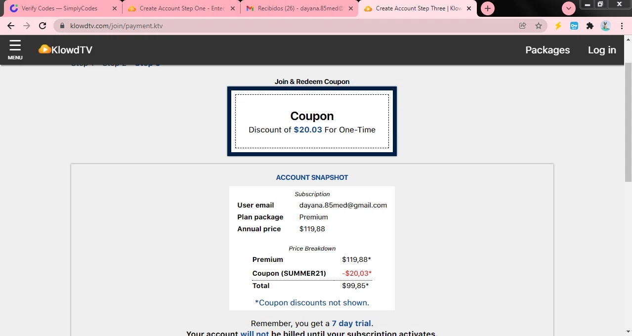 where to use LiveBarn promo code box