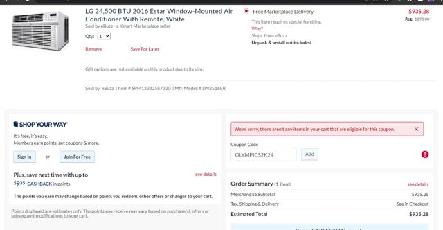 Kmart checkout page showing Kmart promo code box | Screenshot taken by SimplyCodes community member on Aug 10, 2024