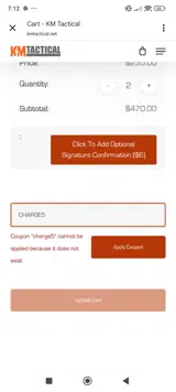 CHARGE5 coupon verification screenshot