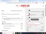 Knife Aid coupon verification screenshot