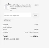 Charlotte Knights coupon verification screenshot