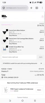 Knixteen coupon verification screenshot