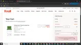 KnollSale coupon verification screenshot