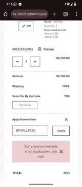 BFKNLLZX25 coupon verification screenshot