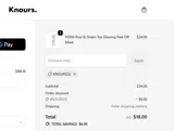 KNOURS25 coupon verification screenshot