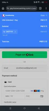 KnowRoaming coupon verification screenshot