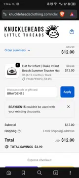 BRAYDEN15 coupon verification screenshot