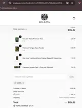 Koa Kava coupon verification screenshot