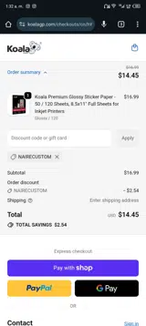 NAIRECUSTOM coupon verification screenshot