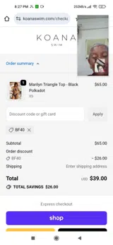 BF40 coupon verification screenshot