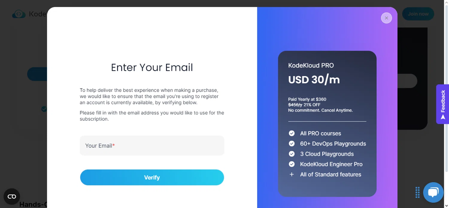 where to use KodeKloud promo code box