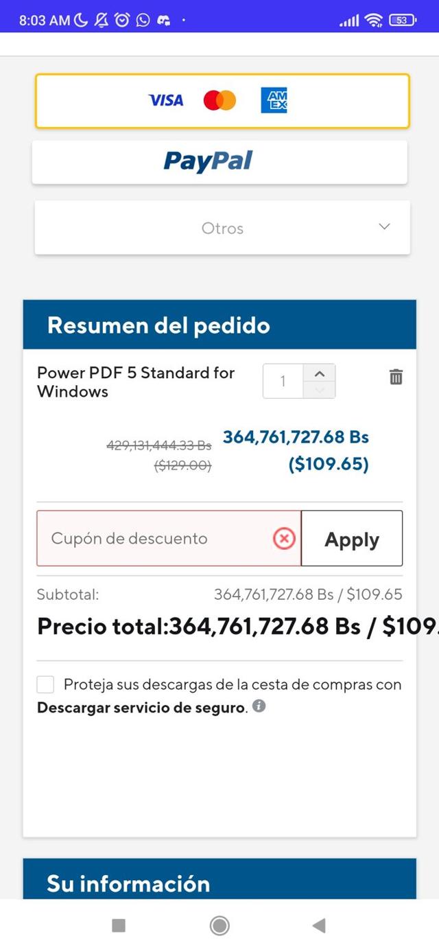 Tungsten Automation checkout page showing Tungsten Automation promo code box | Screenshot taken by SimplyCodes community member on Dec 31, 2023