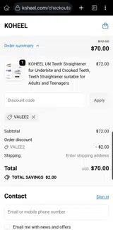 VALee2 coupon verification screenshot