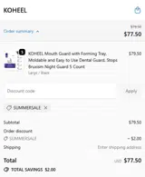SUMMERSALE coupon verification screenshot