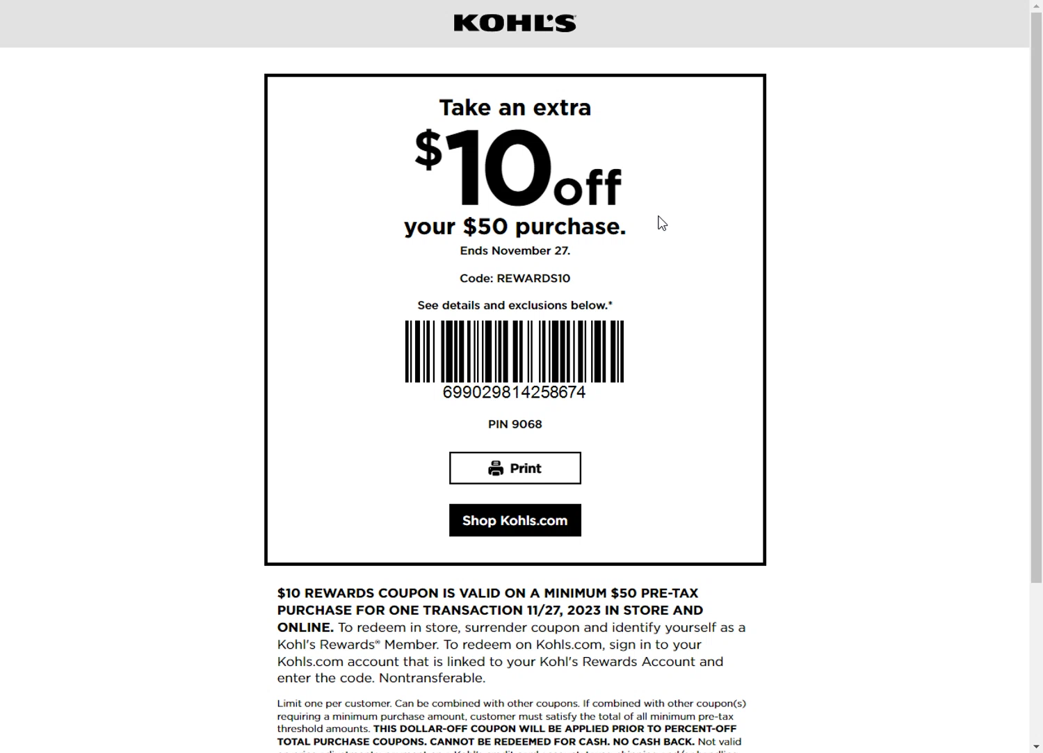 Kohl's Promo Codes 20 Off December 2023