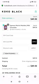 BDAY7KSXMK5J coupon verification screenshot